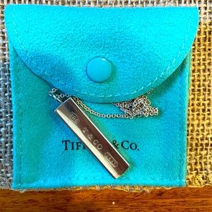 Authentic Tiffany and Co Bar Pendant necklace.